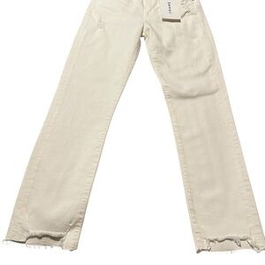 Frame Denim Women's Straight Leg white distressed Jeans